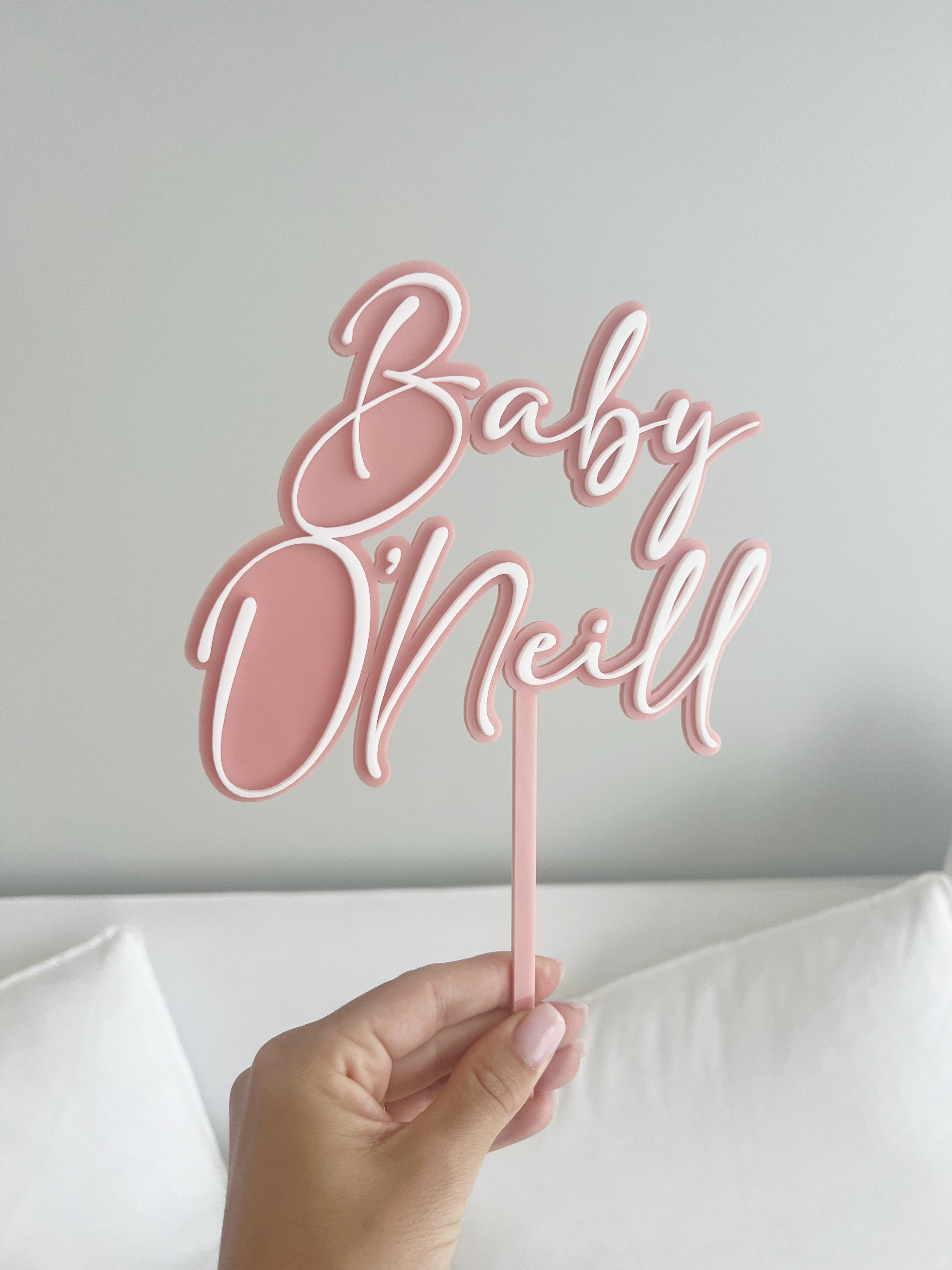 Layered Baby 'Name' Cake Topper