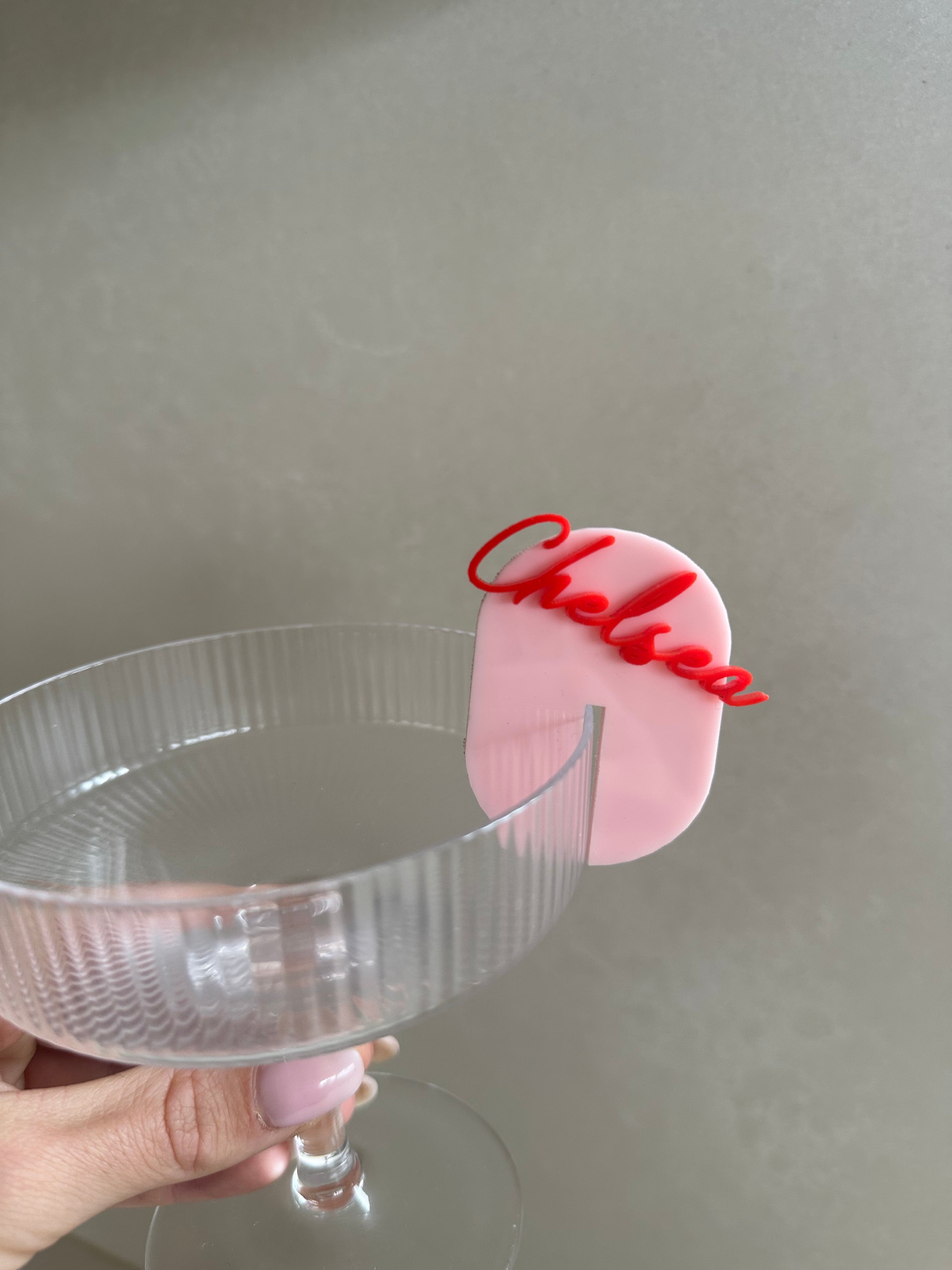 3D Oval Drink Tags