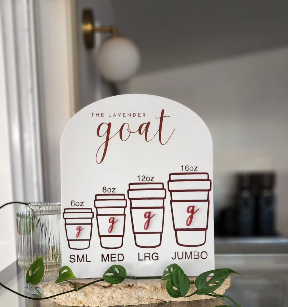 Branded Coffee Size Chart