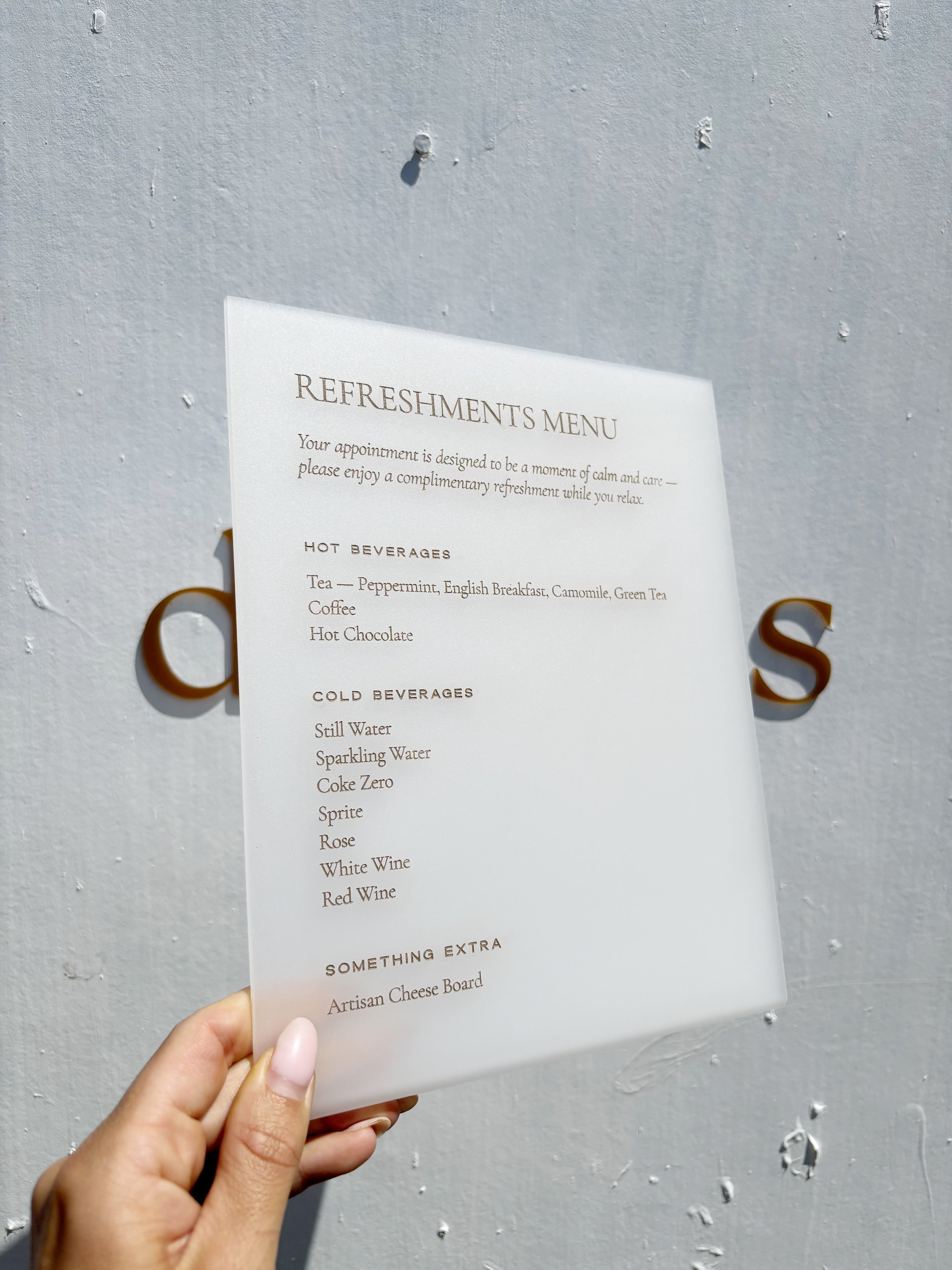 Freestanding Drinks Menu