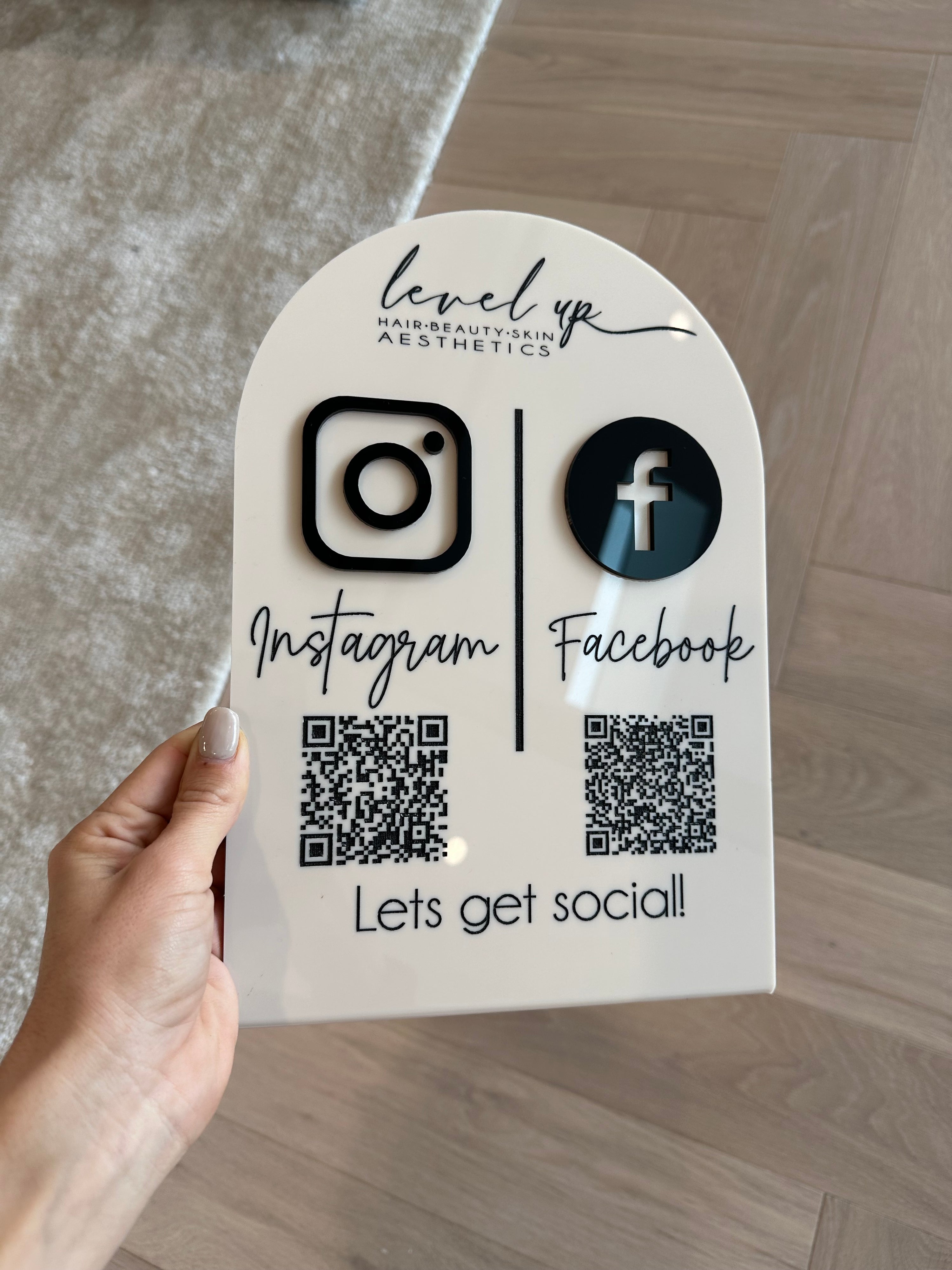 Double Socials QR Code’s Freestanding Sign