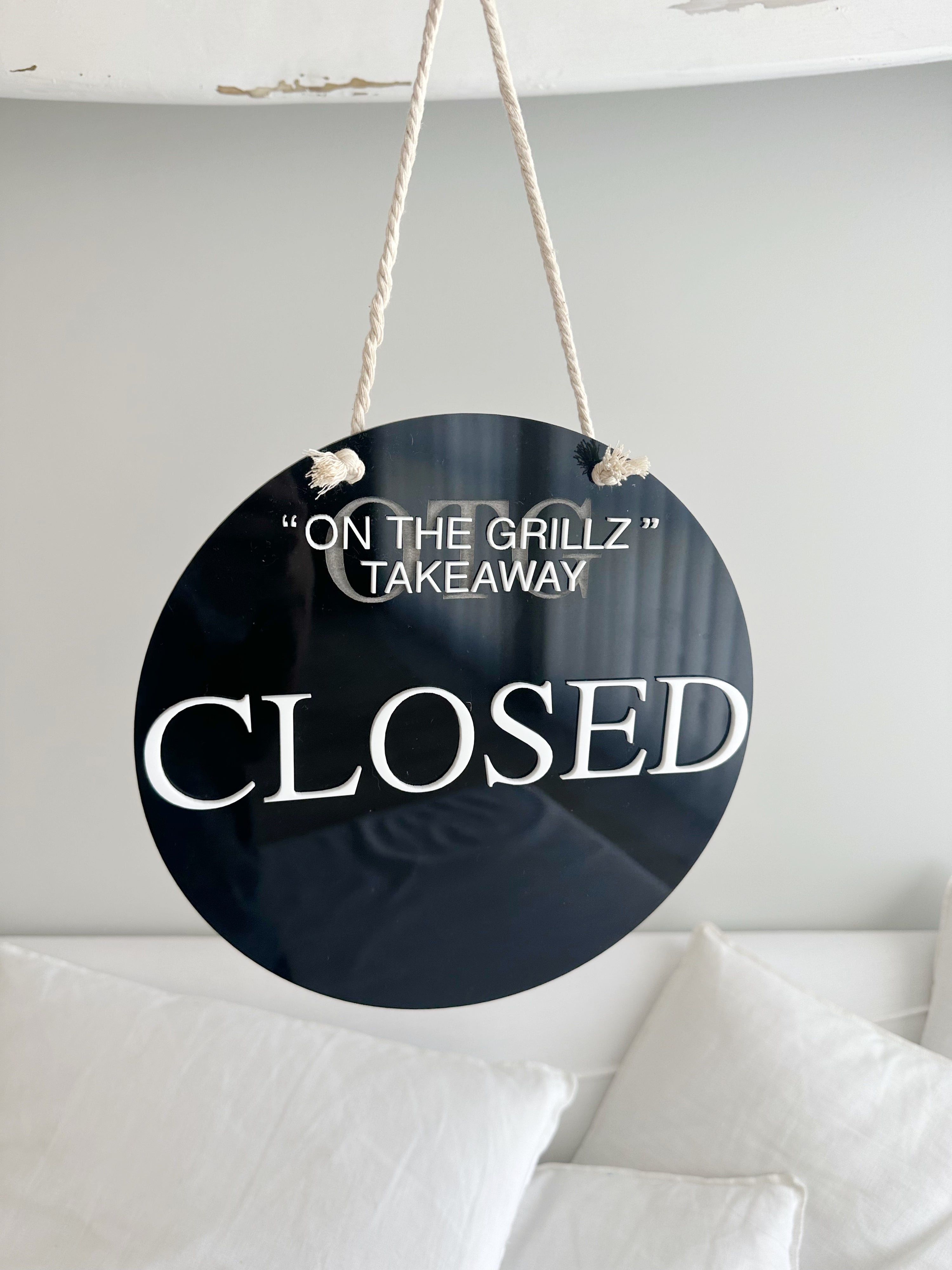 Branded Open and Closed Sign