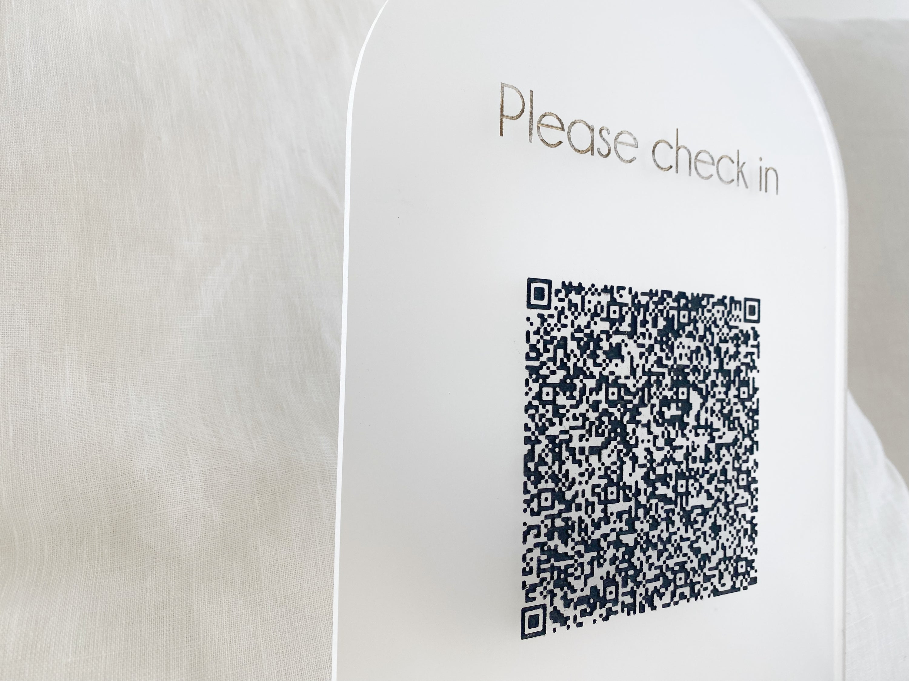 QR code check in sign